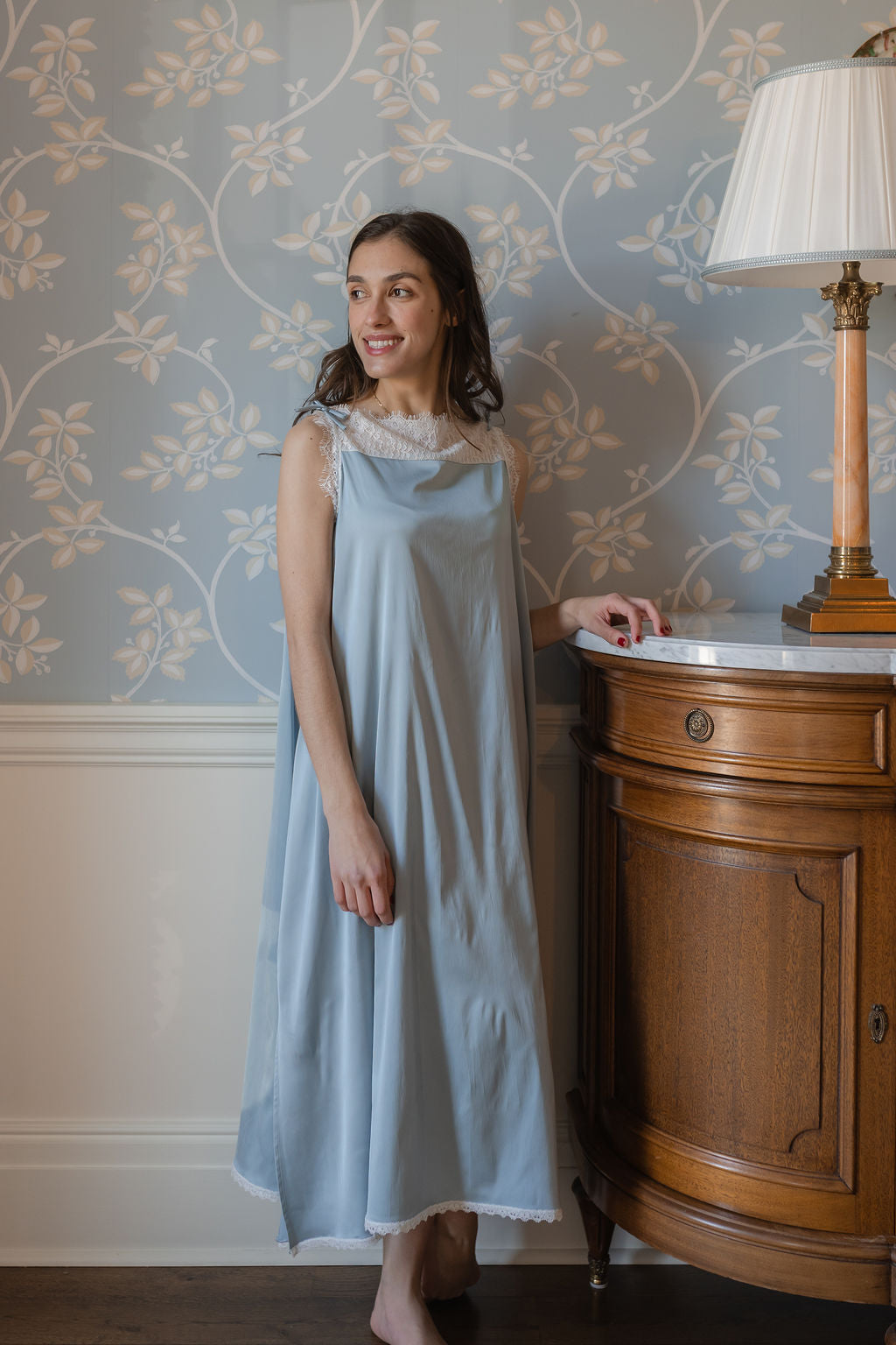 CHLOE SATIN NIGHTGOWN - Lenora