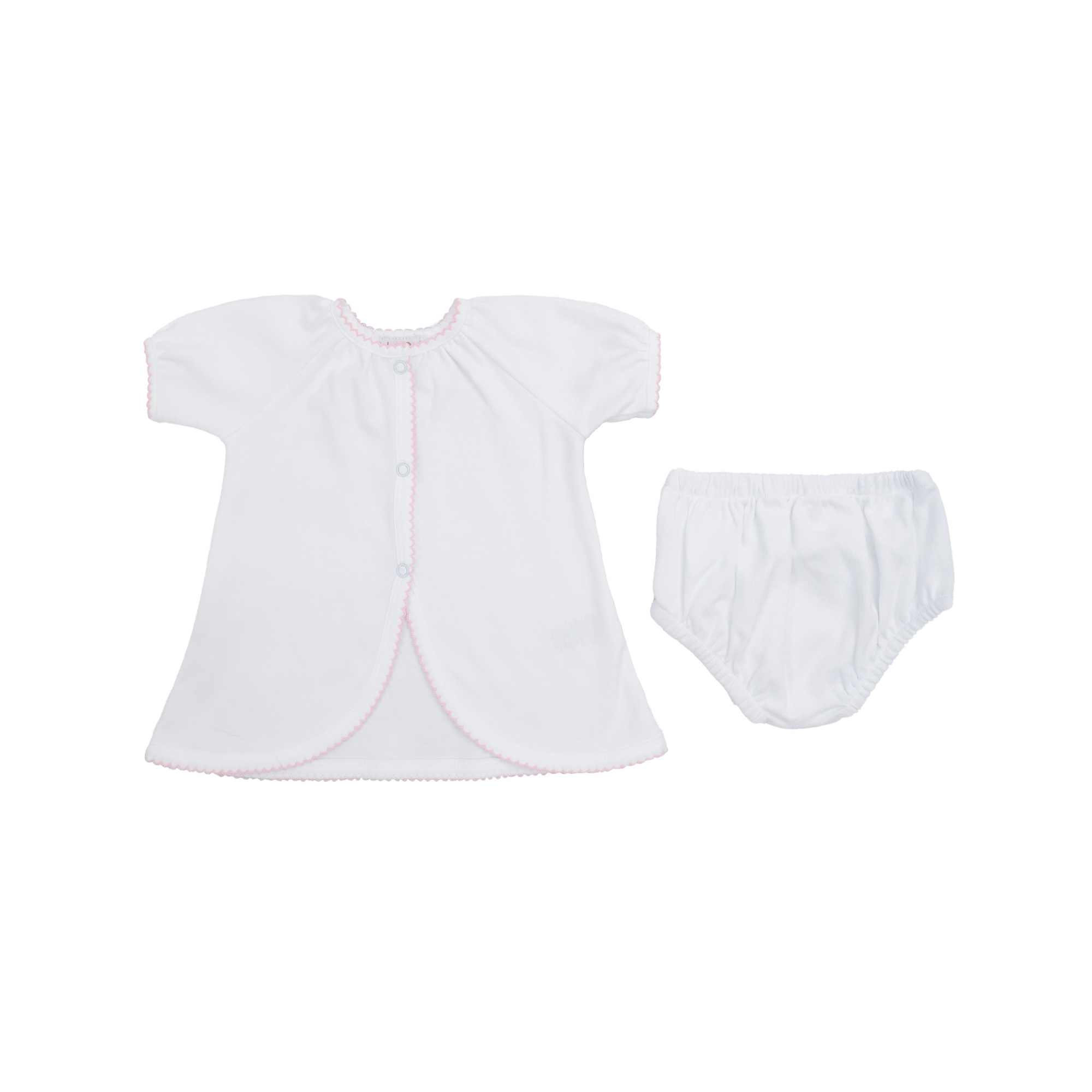 BABY COTTON KNIT SHORT SLEEVE DIAPER SET - Lenora
