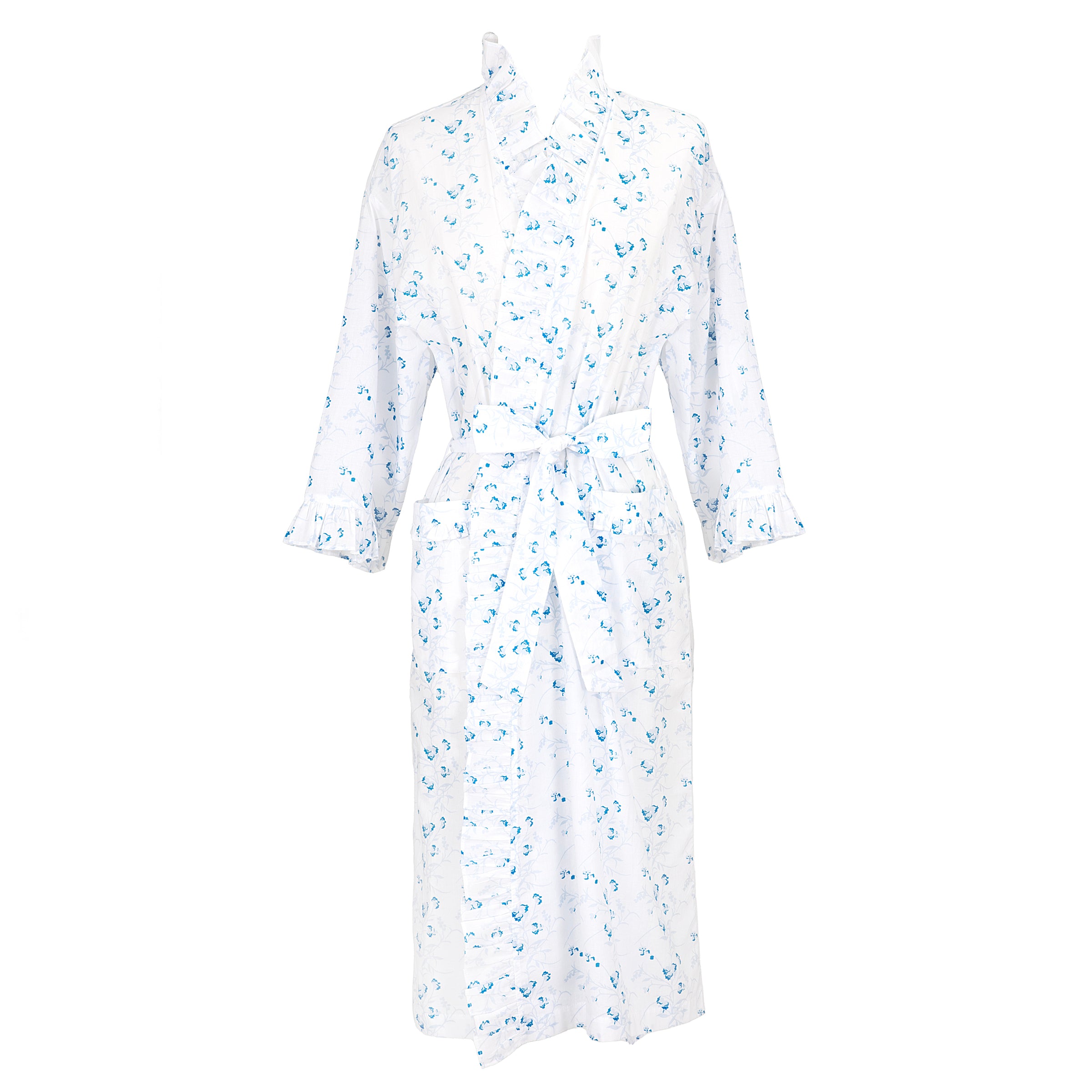 LILY COTTON RUFFLE ROBE - Lenora