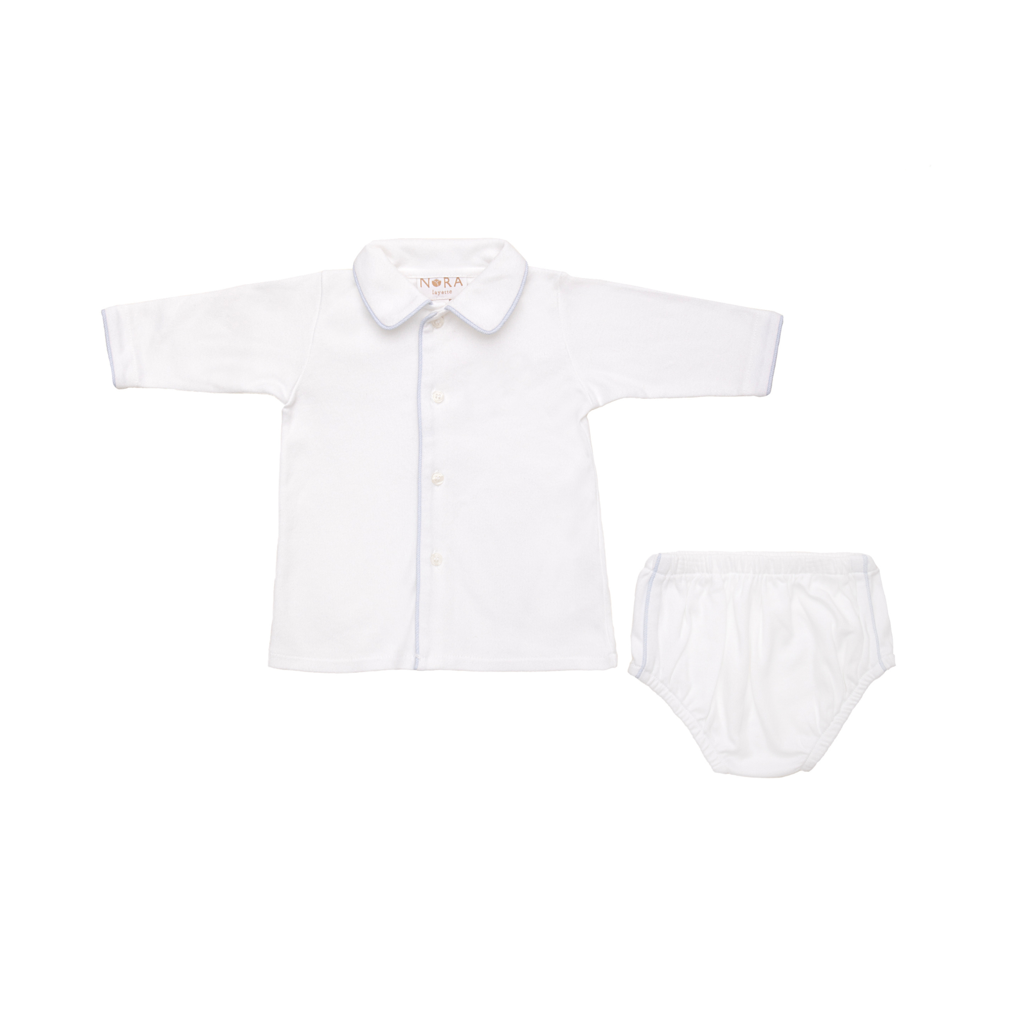 BABY COTTON KNIT LONG SLEEVE DIAPER SET - Lenora