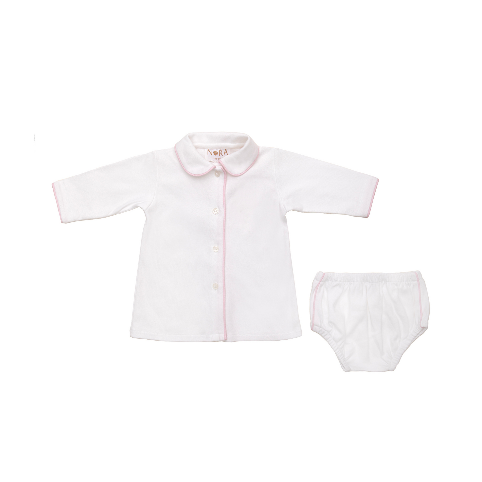 COTTON KNIT LONG SLEEVE DIAPER SET