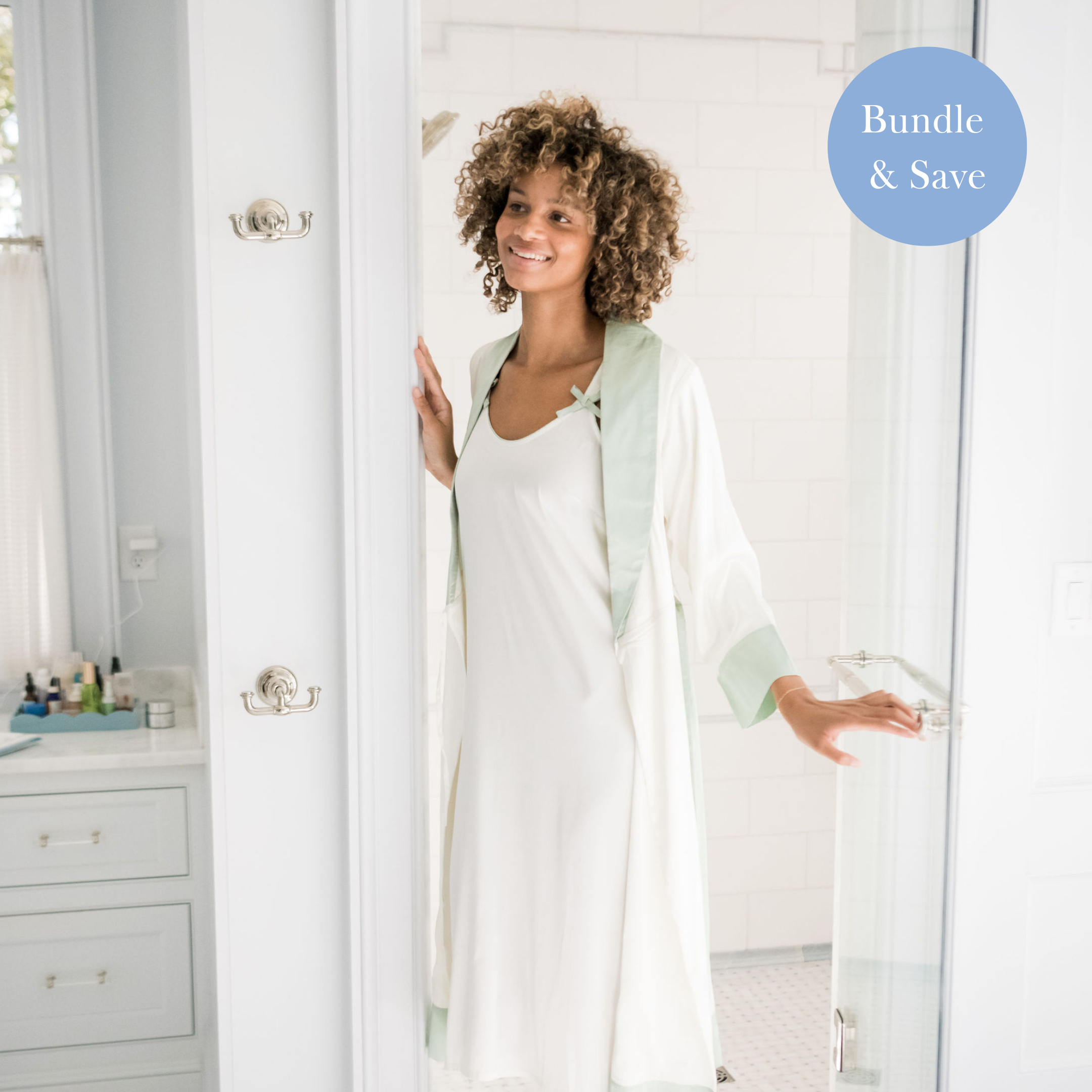 BIRDIE SATIN NIGHTGOWN & ROBE BUNDLE - Lenora