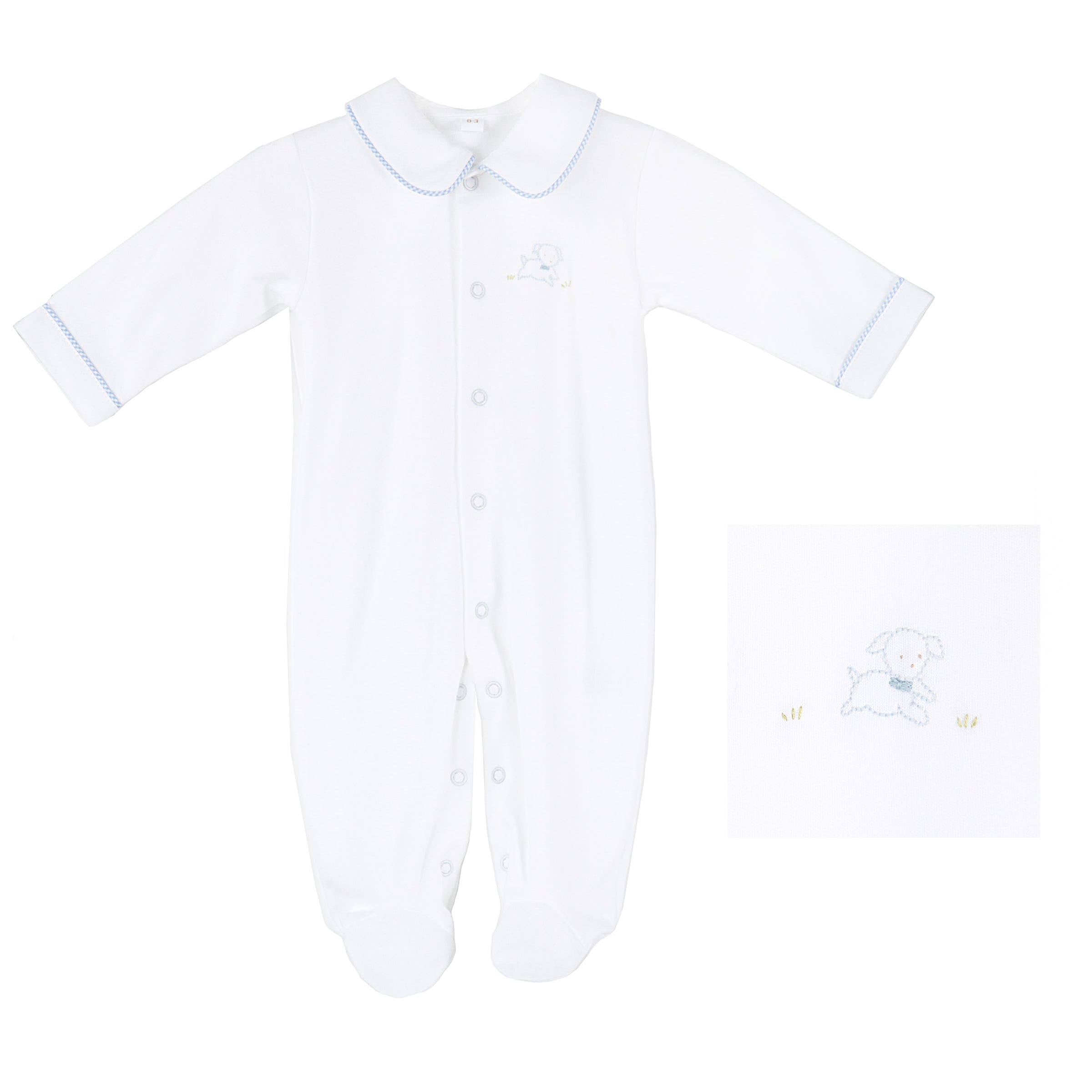 BABY PUPPY COTTON KNIT FOOTIE - Lenora