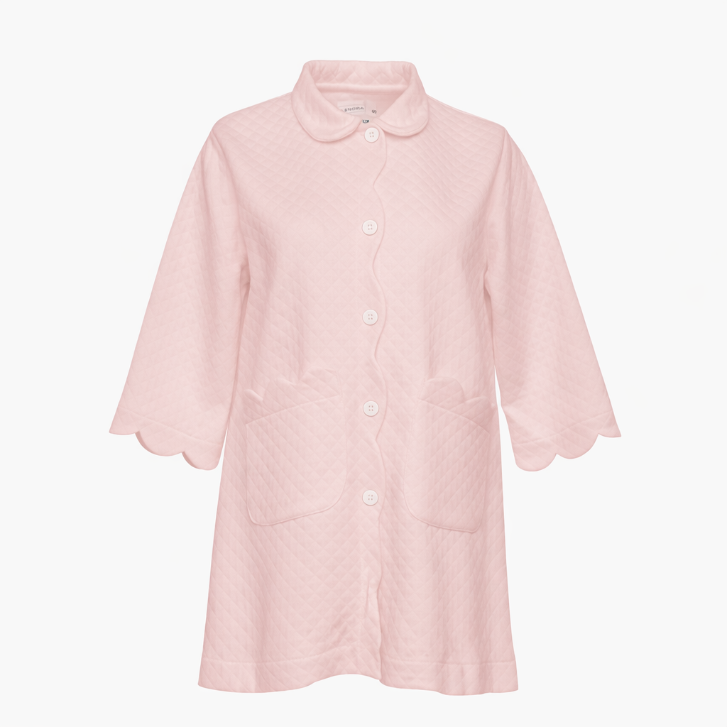 QUILTED BUTTON FRONT ROBE - Lenora