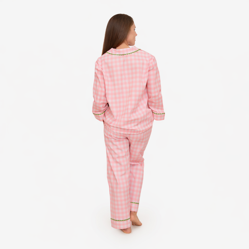 CLASSIC GINGHAM CHECK PAJAMAS W/ RIC RAK TRIM - Lenora