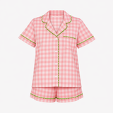 CLASSIC GINGHAM CHECK SHORT PAJAMAS W/ RIC RAK TRIM - Lenora