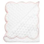 BABY HAND QUILTED SATIN BLANKET - Lenora