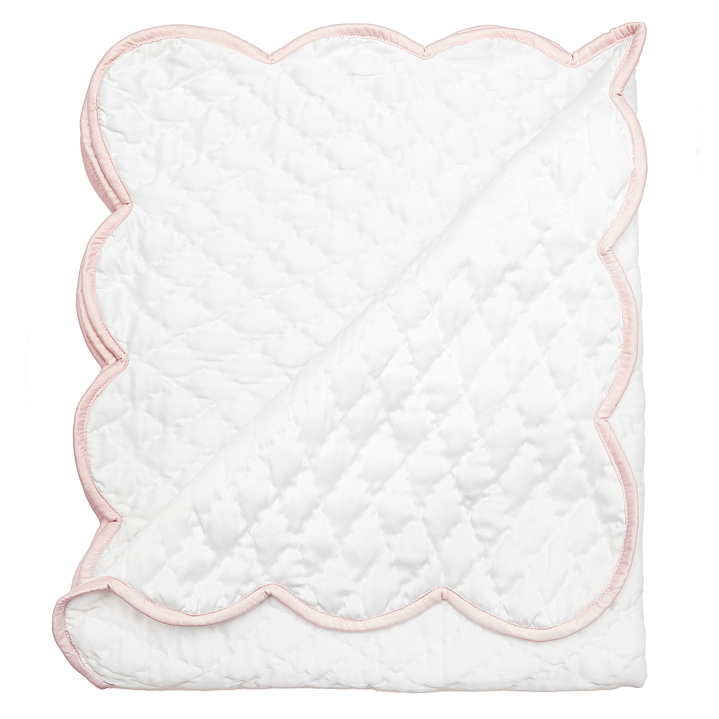 BABY HAND QUILTED SATIN BLANKET - Lenora