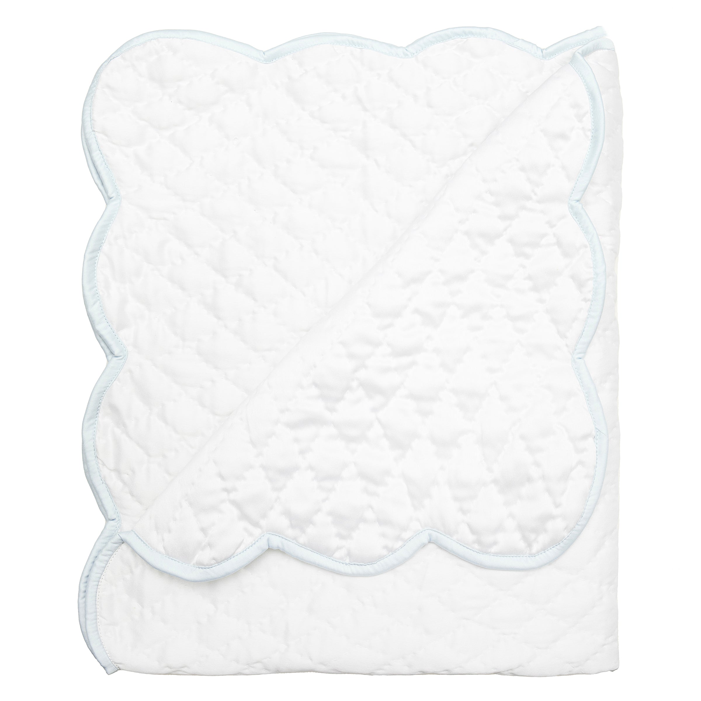 BABY HAND QUILTED SATIN BLANKET - Lenora