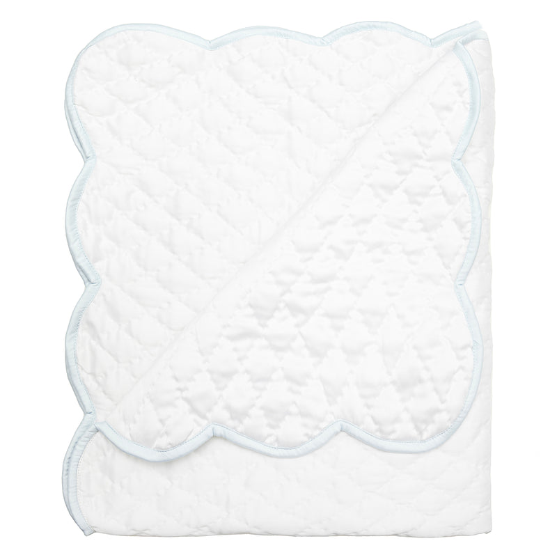 BABY HAND QUILTED SATIN BLANKET - Lenora