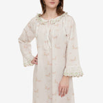 LUCY RUFFLE LONG SLEEVE NIGHTGOWN - Lenora