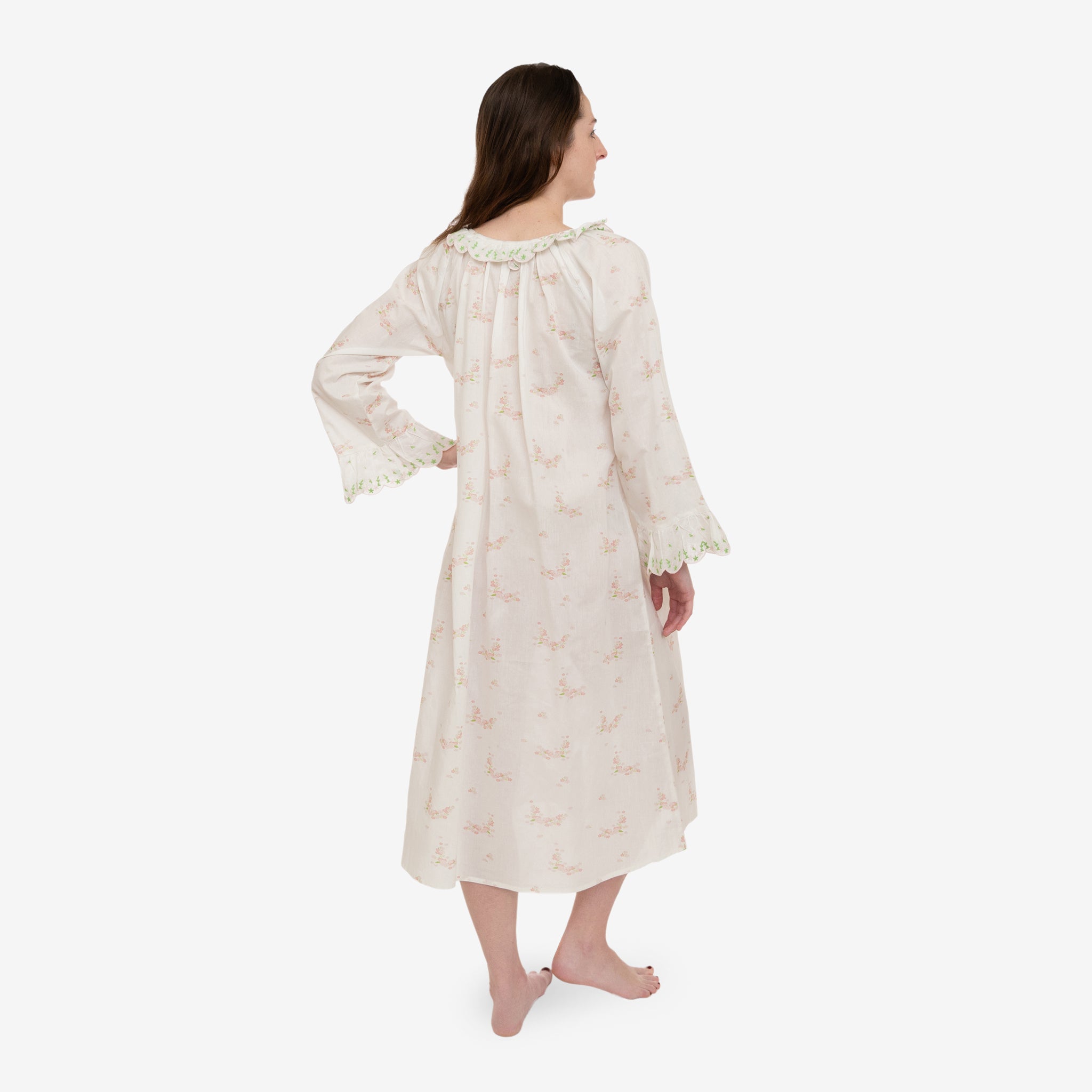 LUCY RUFFLE LONG SLEEVE NIGHTGOWN - Lenora