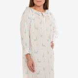 LUCY RUFFLE LONG SLEEVE NIGHTGOWN - Lenora
