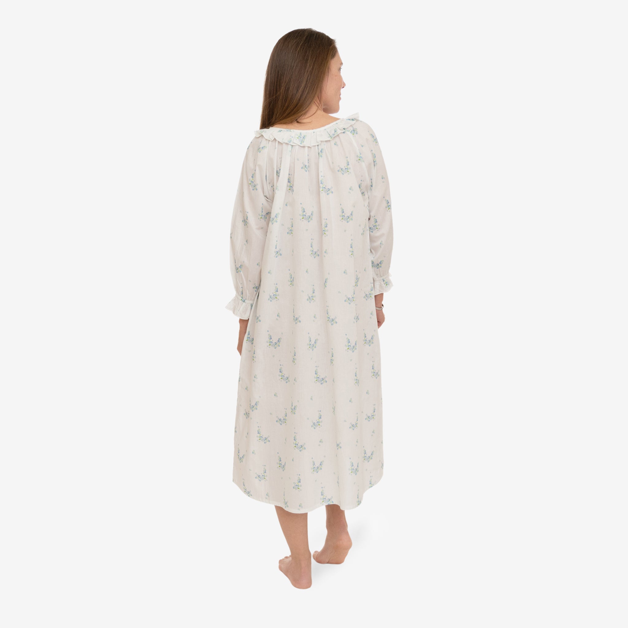 LUCY RUFFLE LONG SLEEVE NIGHTGOWN - Lenora
