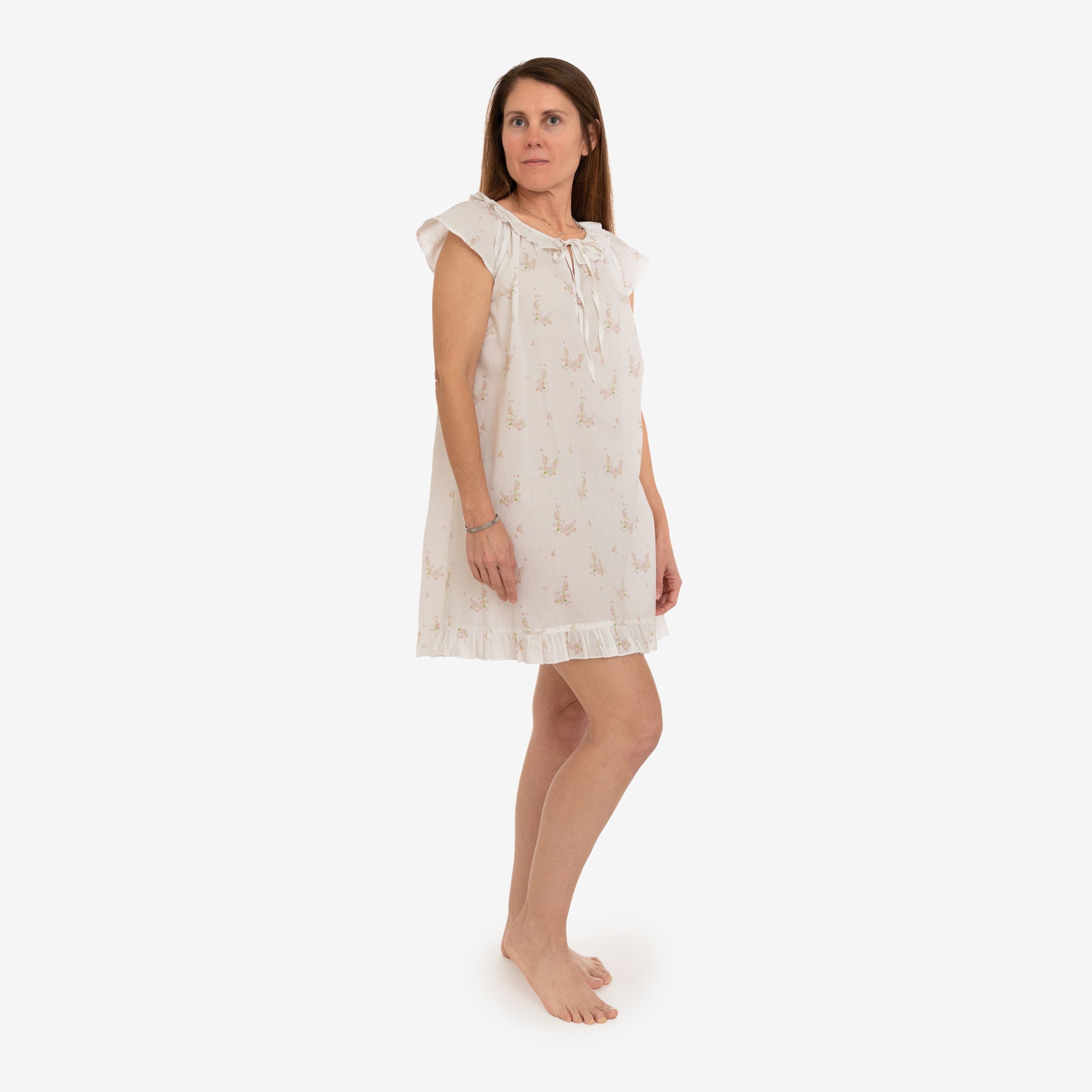 LUCY RUFFLE SHORT NIGHTGOWN - Lenora