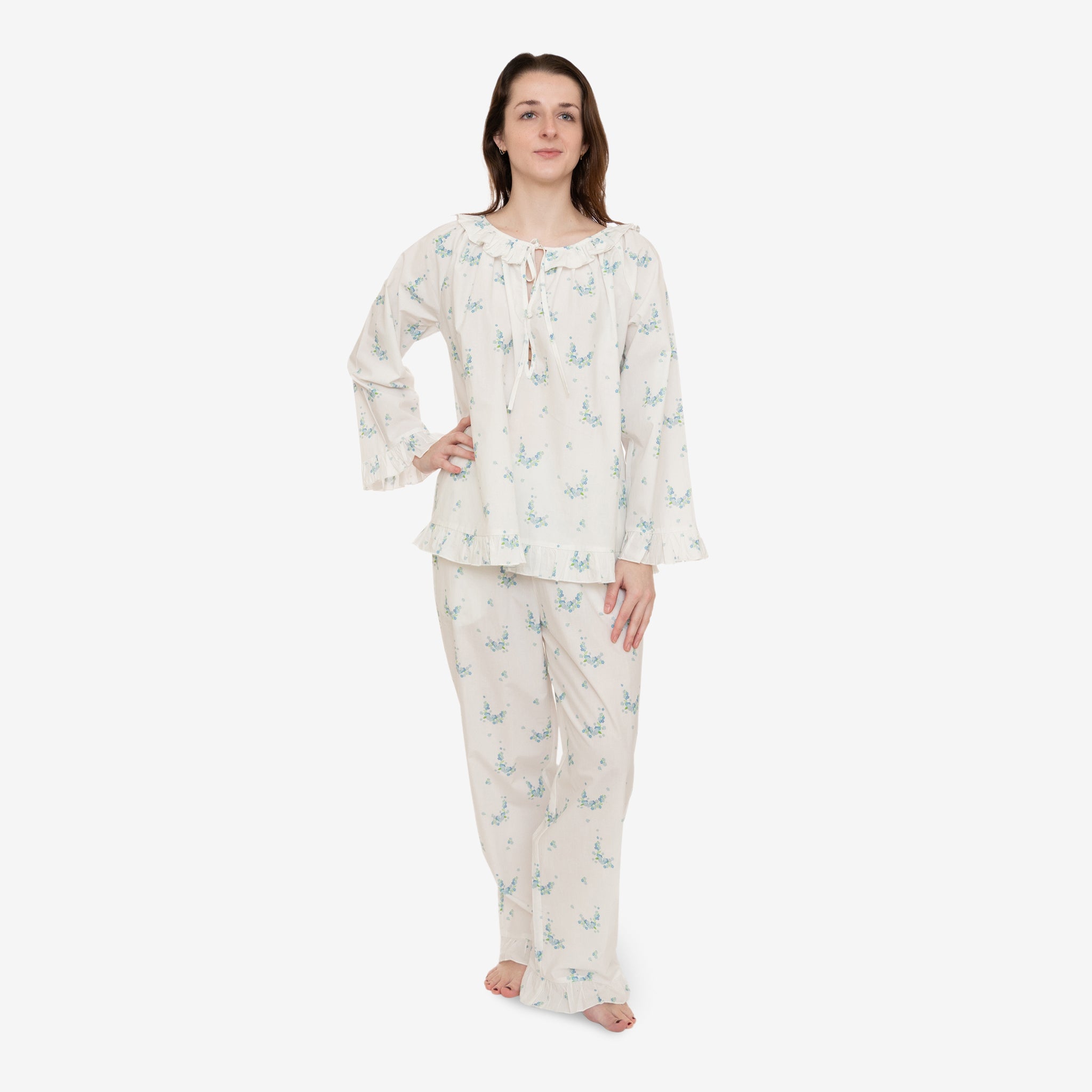 LUCY RUFFLE LONG PAJAMAS - Lenora