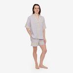 CLASSIC GINGHAM CHECK SHORT PAJAMAS W/ RIC RAK TRIM - Lenora