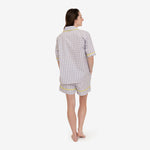 CLASSIC GINGHAM CHECK SHORT PAJAMAS W/ RIC RAK TRIM - Lenora