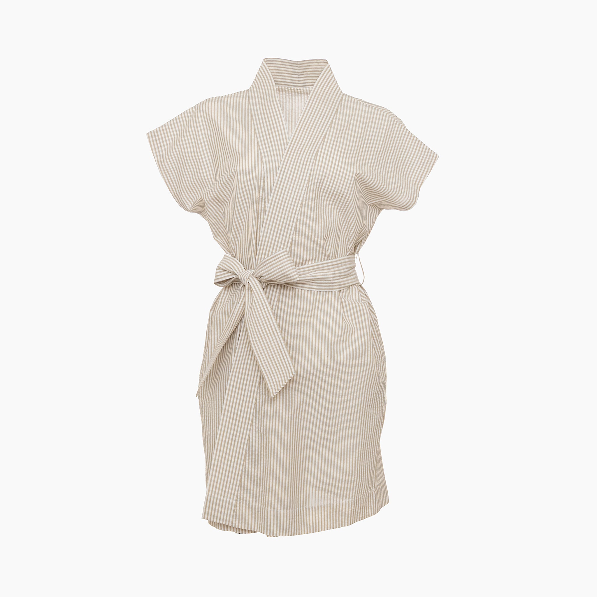 SEERSUCKER SHORT ROBE - Lenora
