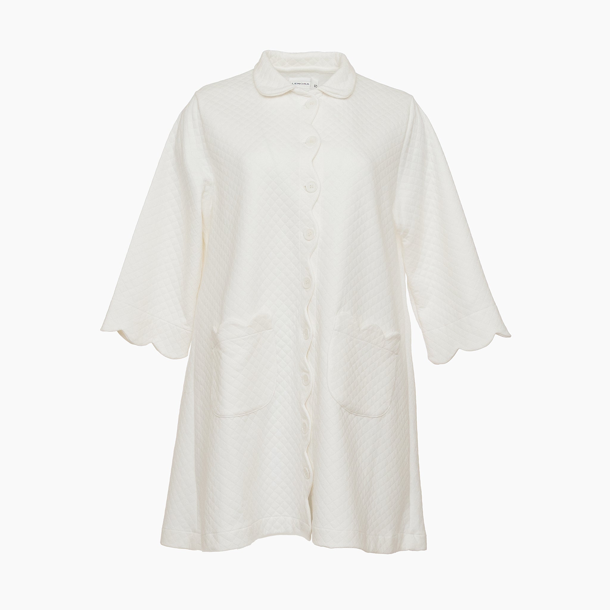 QUILTED BUTTON FRONT ROBE - Lenora