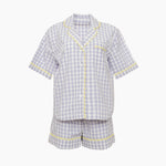 CLASSIC GINGHAM CHECK SHORT PAJAMAS W/ RIC RAK TRIM - Lenora