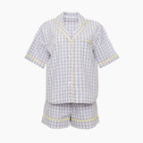 CLASSIC GINGHAM CHECK SHORT PAJAMAS W/ RIC RAK TRIM - Lenora