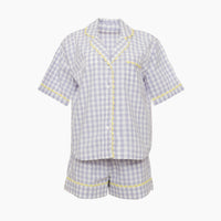 CLASSIC GINGHAM CHECK SHORT PAJAMAS W/ RIC RAK TRIM - Lenora