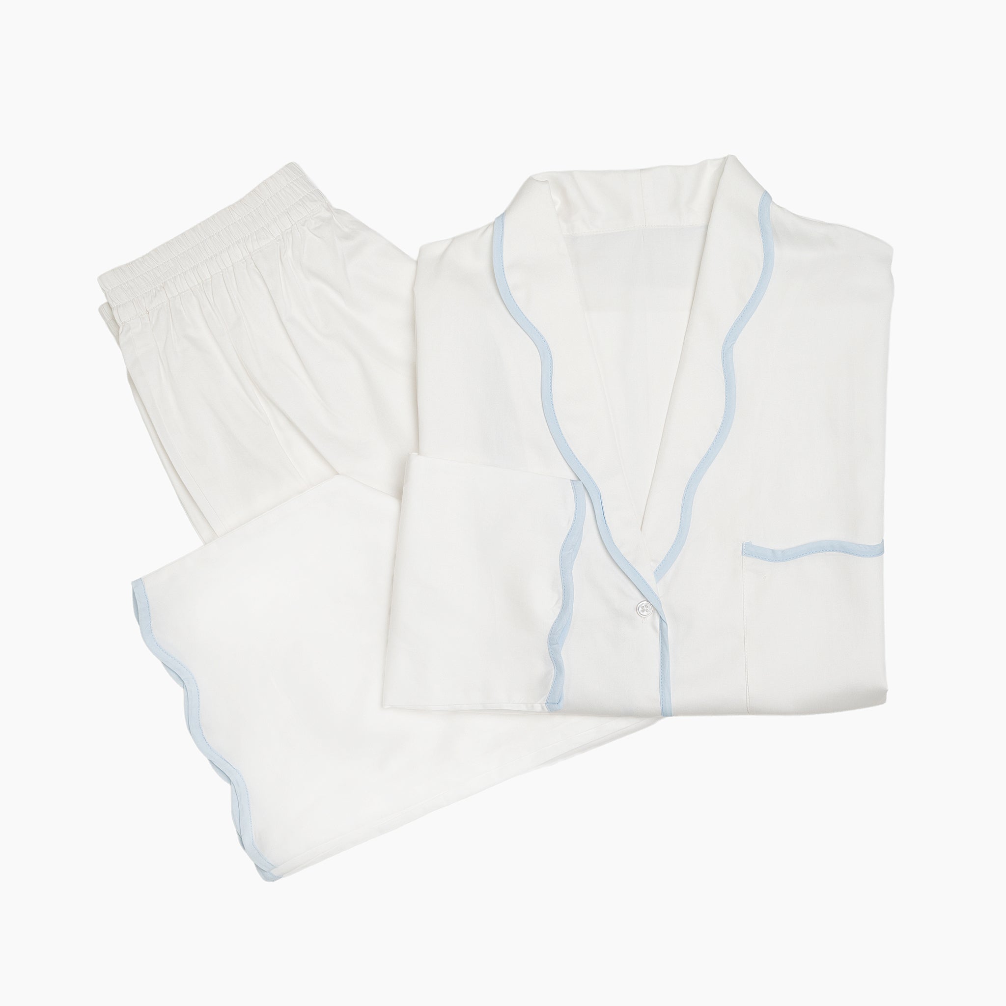 VANDY SCALLOPED TAPE TRIM PAJAMAS - Lenora