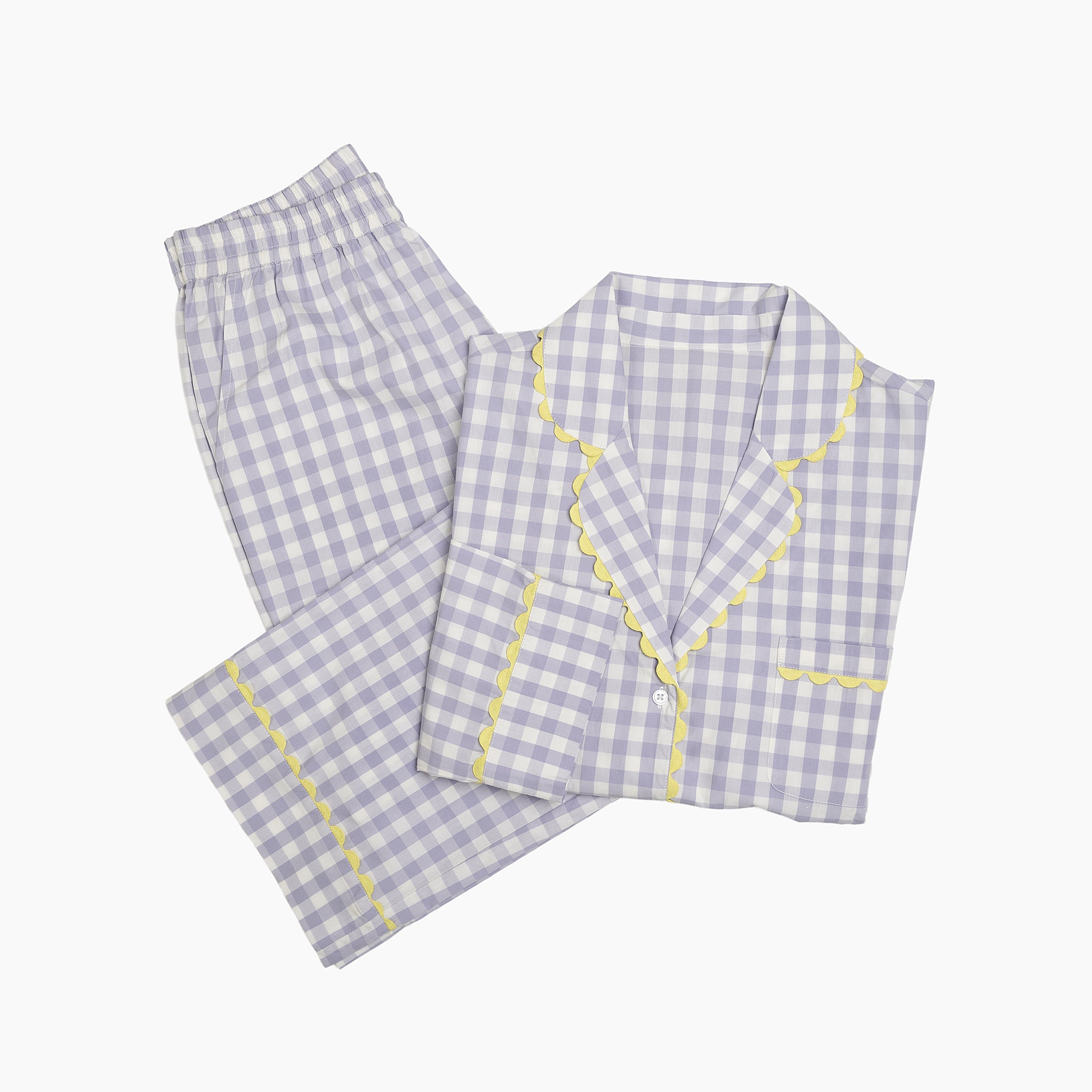 CLASSIC GINGHAM CHECK PAJAMAS W/ RIC RAK TRIM - Lenora