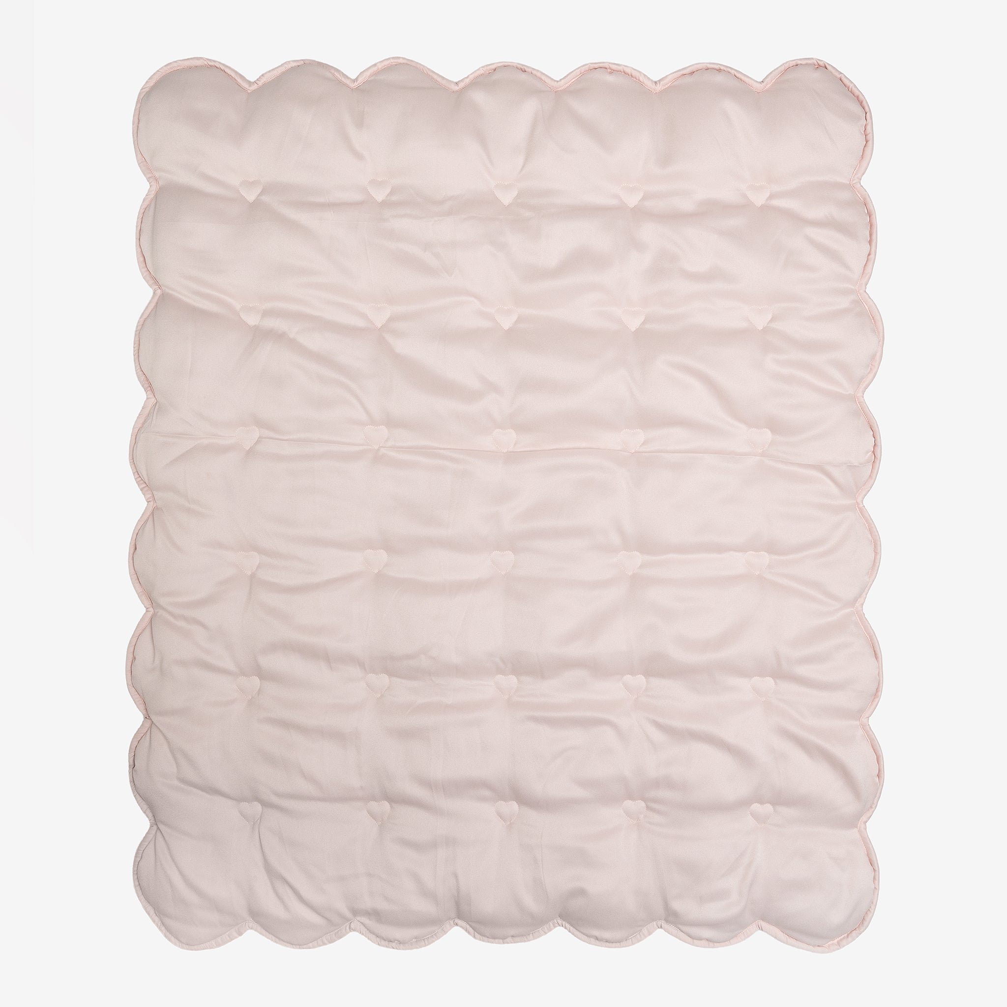 HEARTS & STARS QUILTED SATIN BABY BLANKET - Lenora