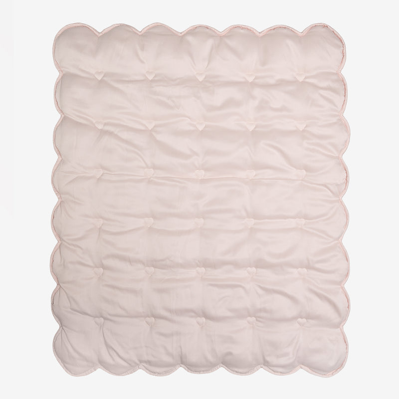 HEARTS & STARS QUILTED SATIN BABY BLANKET - Lenora