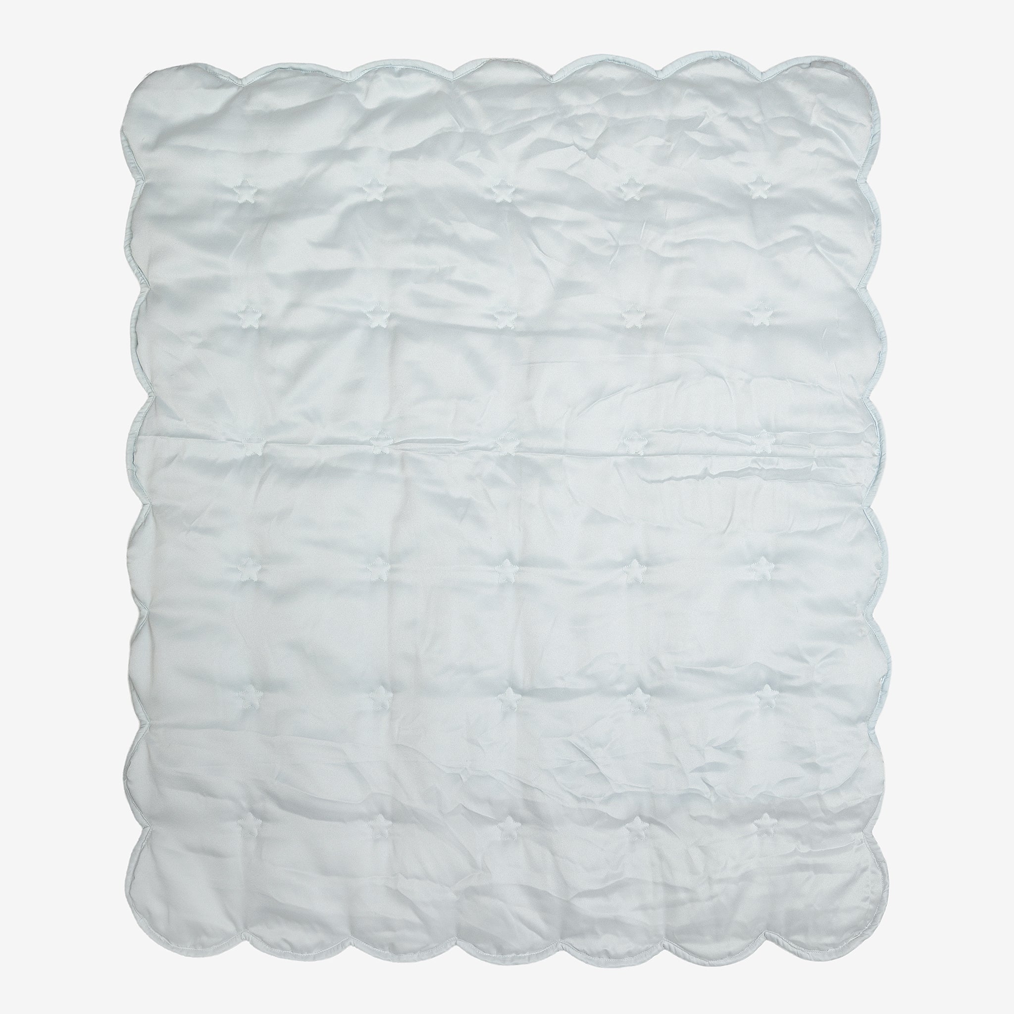 HEARTS & STARS QUILTED SATIN BABY BLANKET - Lenora