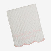 BABY HAND QUILTED SATIN BLANKET - Lenora