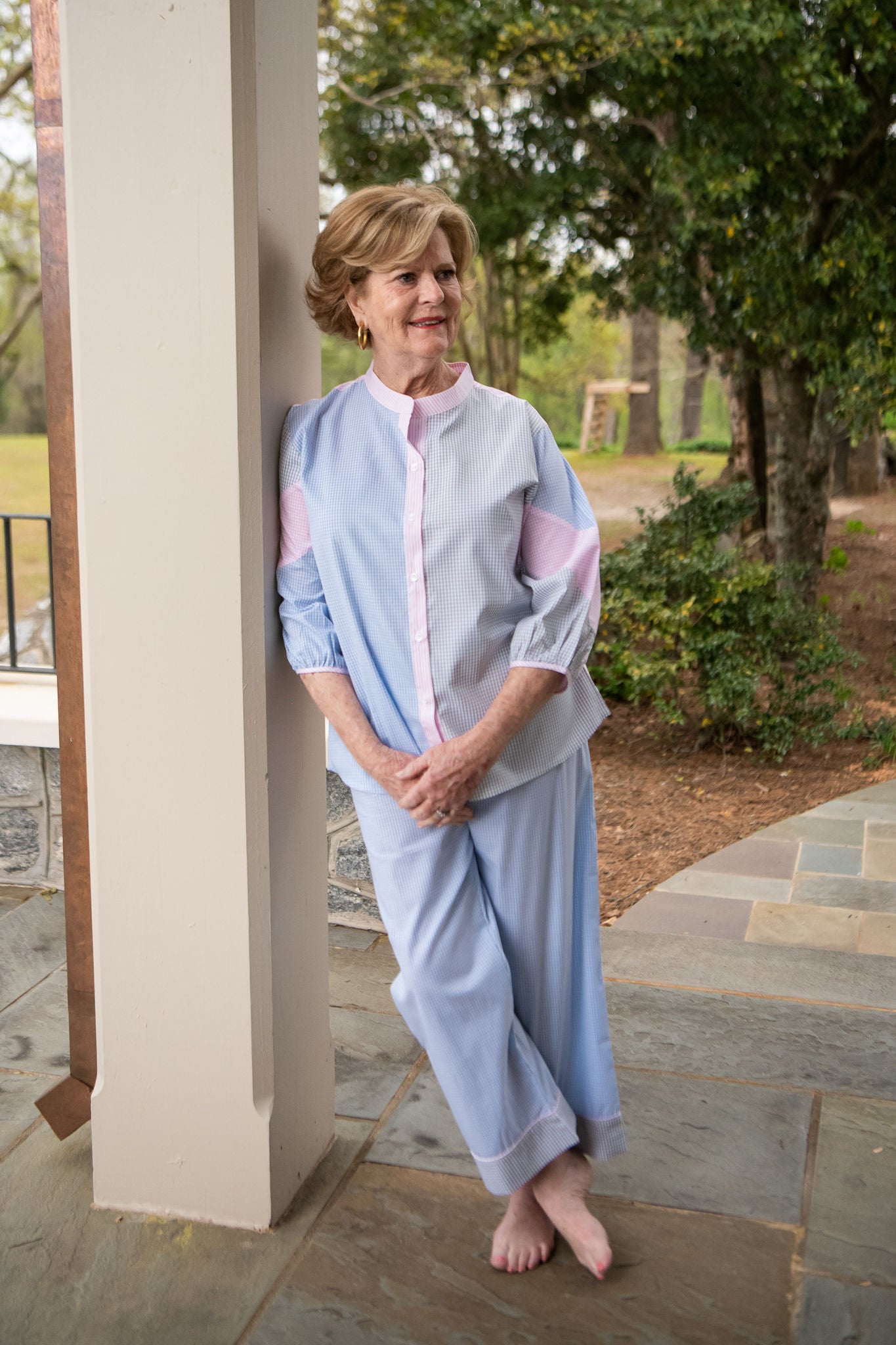 CHARLOTTE COLORBLOCK COTTON PAJAMAS - Lenora