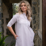 GINGHAM COTTON NIGHTSHIRT WITH RIC RAC TRIM - Lenora