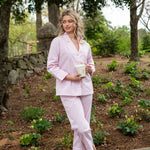 GINGHAM COTTON PAJAMAS W/ RIC RAC TRIM - Lenora