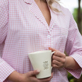 GINGHAM COTTON PAJAMAS W/ RIC RAC TRIM - Lenora