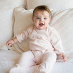 BABY POINTELLE HEART COTTON KNIT FOOTIE - Lenora