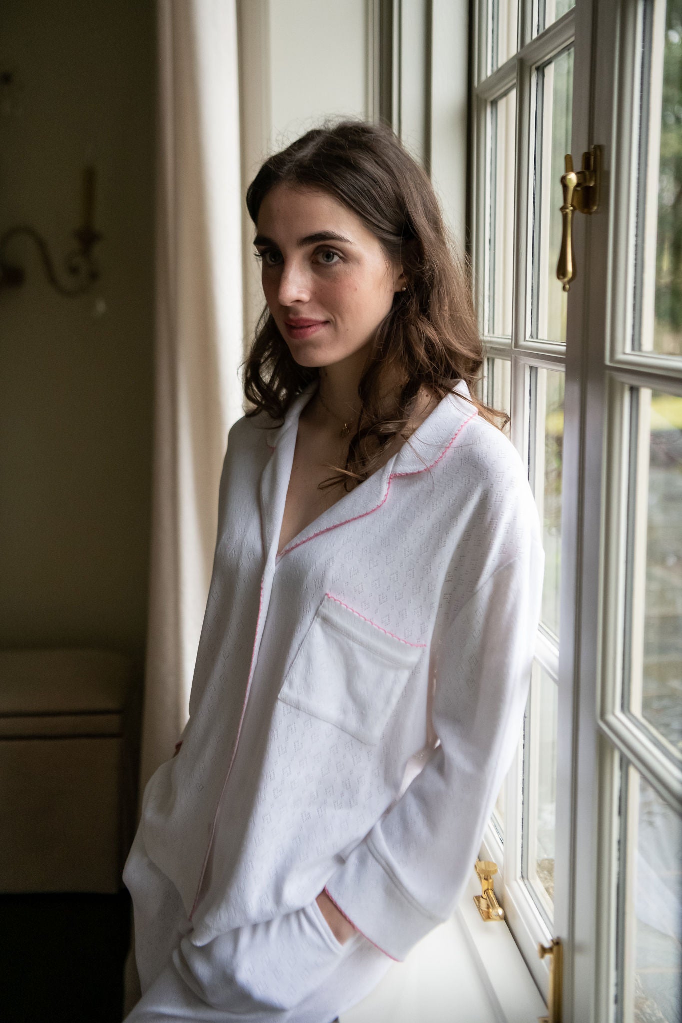 LIZA POINTELLE COTTON LONG PAJAMAS - Lenora