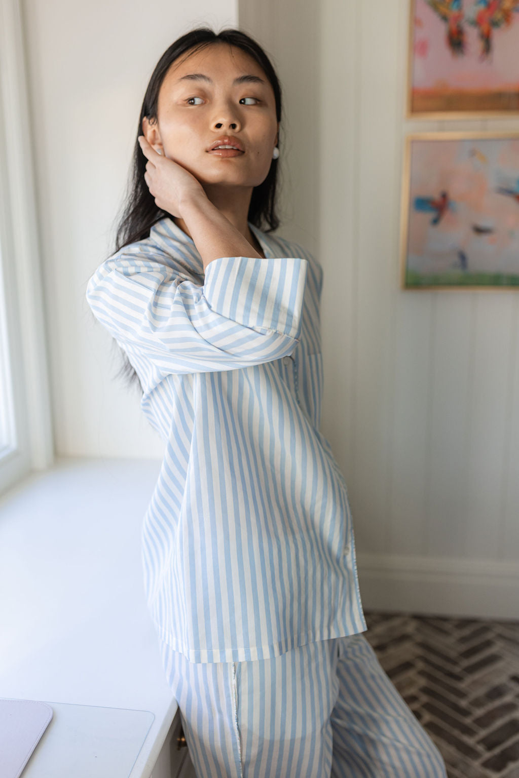 CLASSIC COTTON STRIPED CAPRI PAJAMAS - Lenora