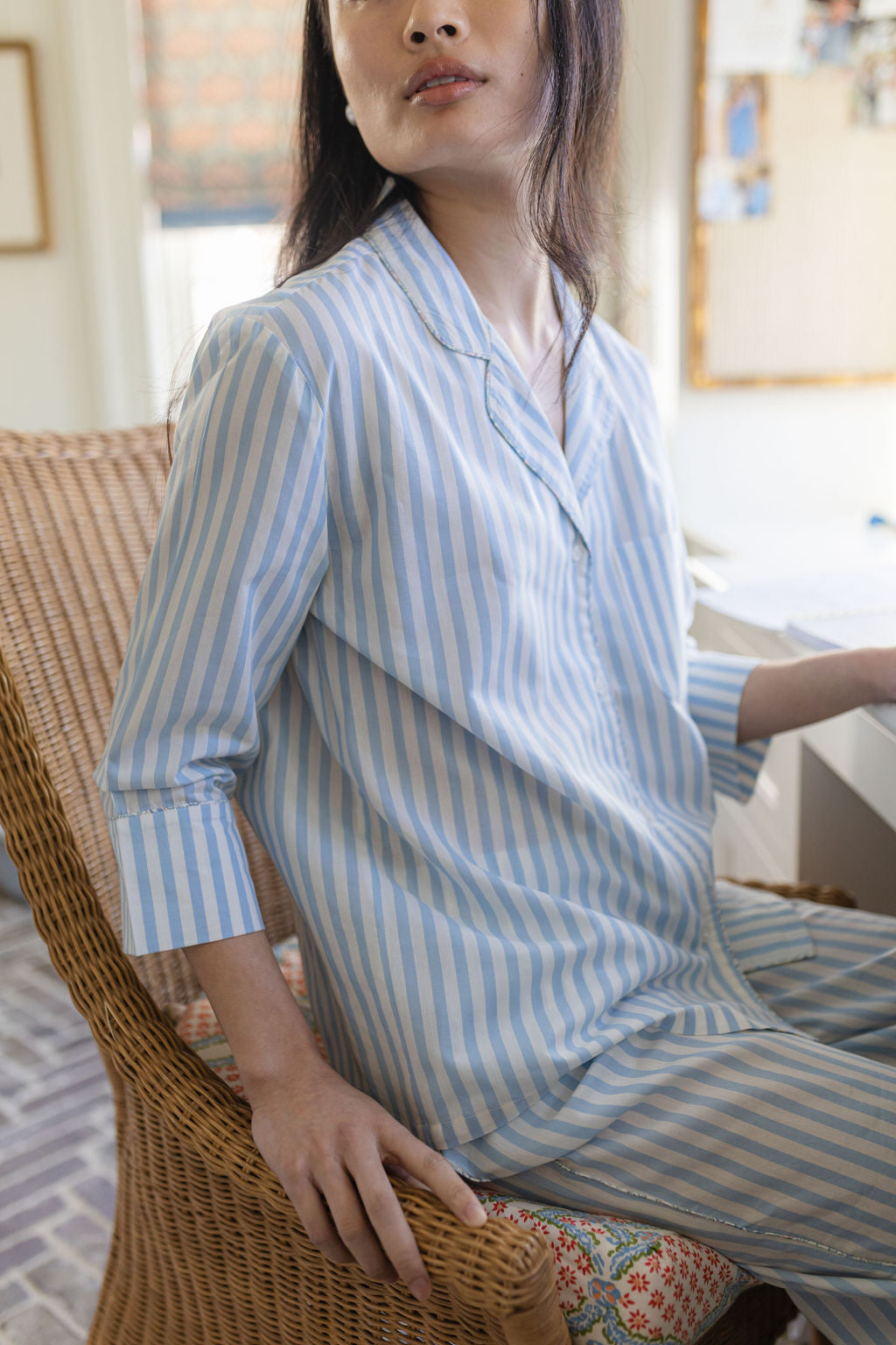 CLASSIC COTTON STRIPED CAPRI PAJAMAS - Lenora