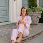 GINGHAM COTTON PAJAMAS W/ RIC RAC TRIM - Lenora