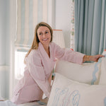 GINGHAM COTTON PAJAMAS W/ RIC RAC TRIM - Lenora