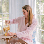 GINGHAM COTTON PAJAMAS W/ RIC RAC TRIM - Lenora