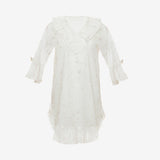 Cotton poet nightshirt in lavender floral by Lenora
