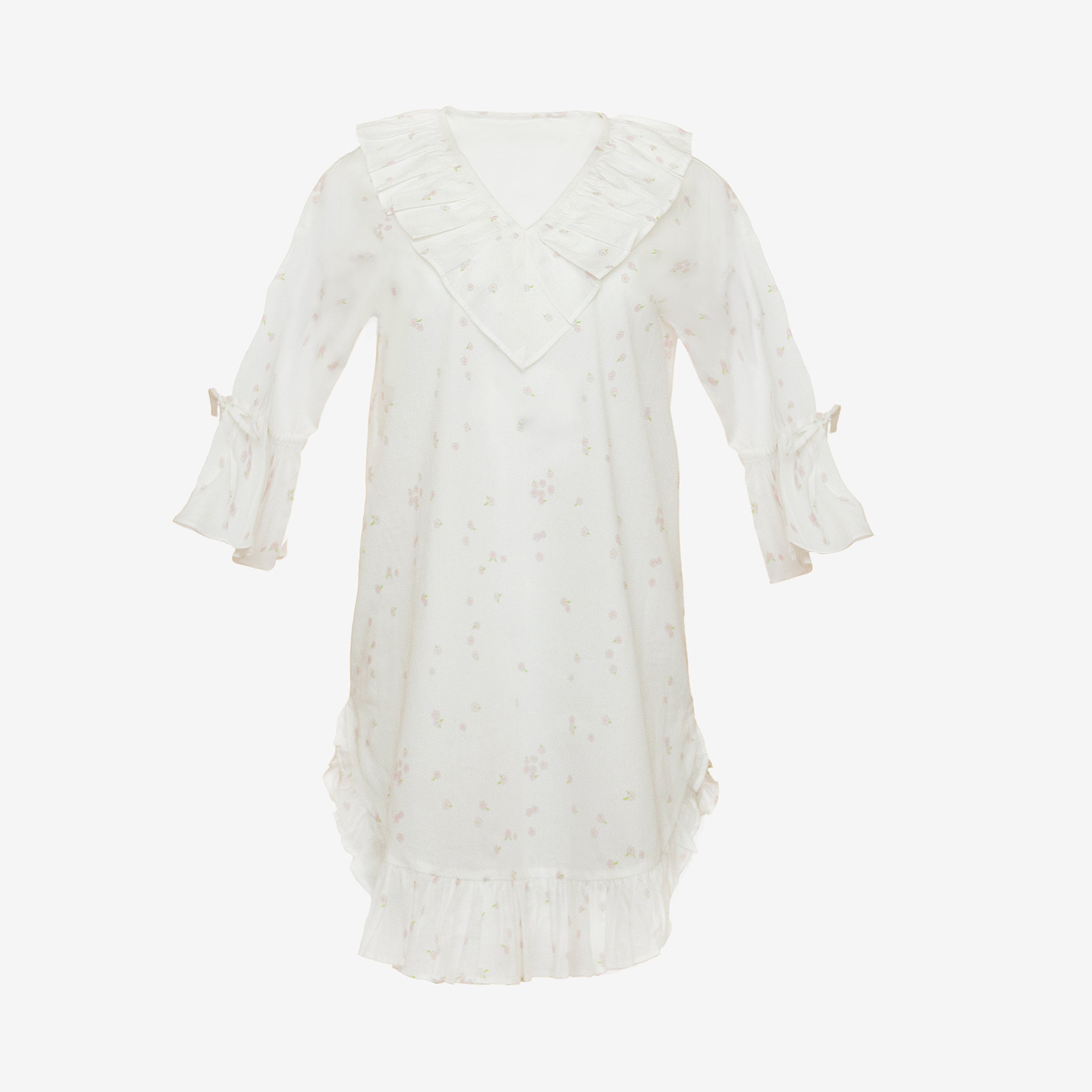 Cotton poet nightshirt in lavender floral by Lenora