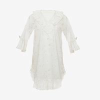 Cotton poet nightshirt in lavender floral by Lenora