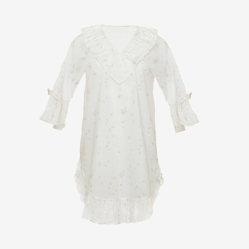 Cotton poet nightshirt in lavender floral by Lenora