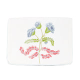Embroidered carnation lingerie envelope with blue trim by Lenora
