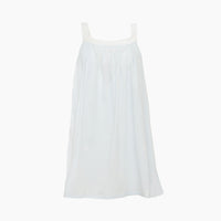 Embroidered cotton tank nightgown in blue by Lenora